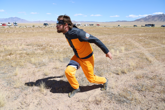 Schon Crawley prepares to Naruto run.